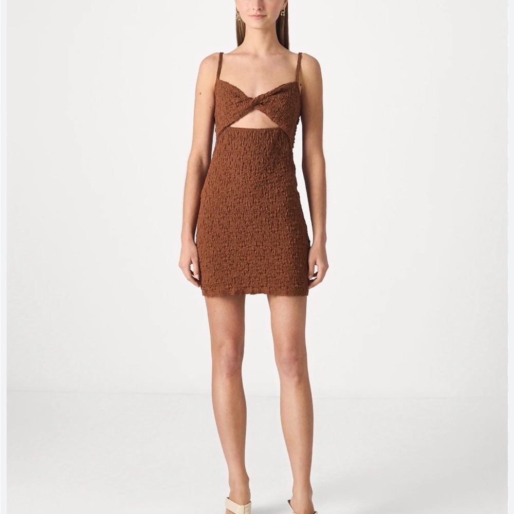Billabong Textured Brown Mini Dress